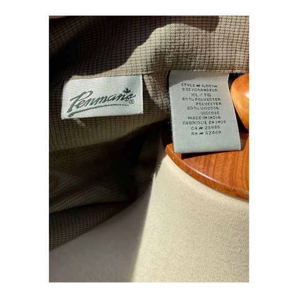 Penman Tank Top Collar Olive Green Button Up Sz XL - Picture 9 of 9